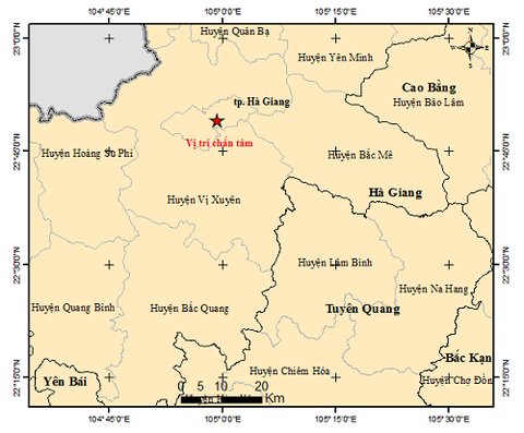 Động đất mạnh 3 độ ở trung tâm thành phố Hà Giang - Ảnh 1. Động đất mạnh 3 độ ở trung tâm thành phố Hà Giang - Ảnh 1.