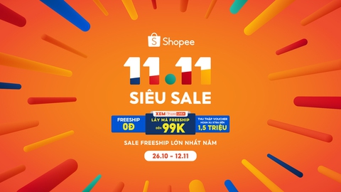 Shopee khởi động ‘11.11 Siêu Sale’, gia tăng chuỗi ưu đãi thiết thực - Ảnh 1. Shopee khởi động ‘11.11 Siêu Sale’, gia tăng chuỗi ưu đãi thiết thực - Ảnh 1.