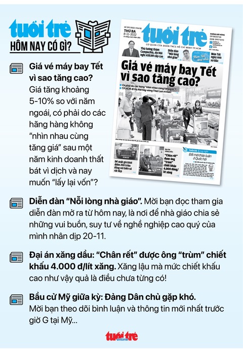 Tin sáng 8-11: Giải ngân 4.000 tỉ đồng khám chữa bệnh bị treo; Gỡ khó cho kinh doanh xăng dầu - Ảnh 4. Tin sáng 8-11: Giải ngân 4.000 tỉ đồng khám chữa bệnh bị treo; Gỡ khó cho kinh doanh xăng dầu - Ảnh 4.