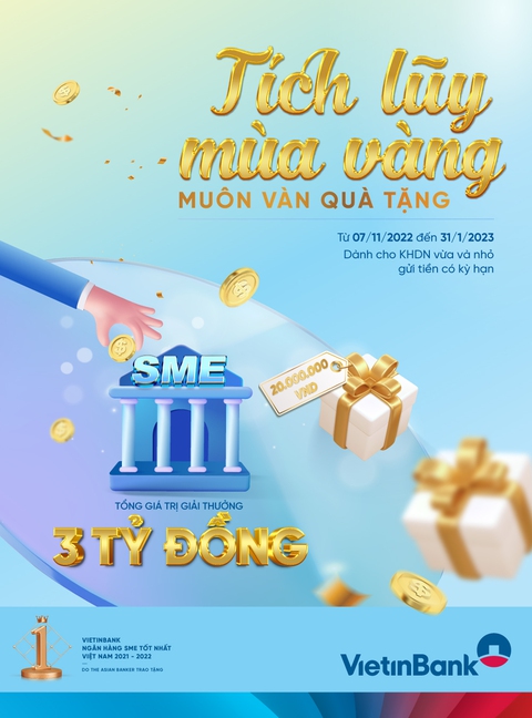 VietinBank dành tặng 3 tỉ đồng cho khách gửi tiết kiệm - Ảnh 1. VietinBank dành tặng 3 tỉ đồng cho khách gửi tiết kiệm - Ảnh 1.