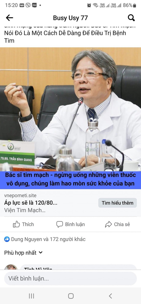 Giám đốc Bệnh viện Việt Đức bị sử dụng hình ảnh để quảng cáo và bán thực phẩm chức năng - Ảnh 1. Giám đốc Bệnh viện Việt Đức bị sử dụng hình ảnh để quảng cáo và bán thực phẩm chức năng - Ảnh 1.
