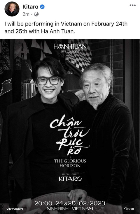 Hà Anh Tuấn công bố tin tốt lành: Diễn cùng Kitaro tại Việt Nam - Ảnh 1. Hà Anh Tuấn công bố tin tốt lành: Diễn cùng Kitaro tại Việt Nam - Ảnh 1.
