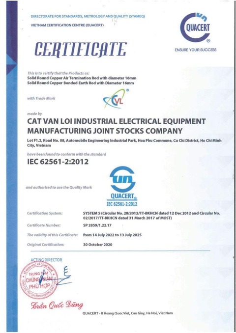 Băng đồng thoát sét tiếp địa 3x25mm Cát Vạn Lợi đạt chuẩn IEC 62561 - Ảnh 2. Băng đồng thoát sét tiếp địa 3x25mm Cát Vạn Lợi đạt chuẩn IEC 62561 - Ảnh 2.