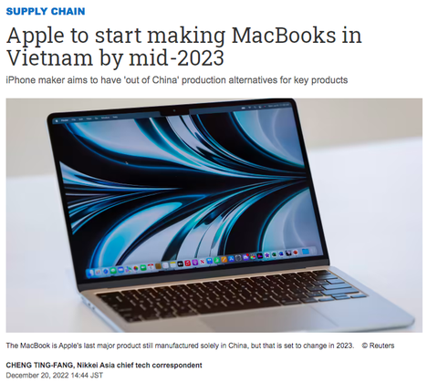 Apple sản xuất MacBook tại Việt Nam vào năm 2023 - Ảnh 1. Apple sản xuất MacBook tại Việt Nam vào năm 2023 - Ảnh 1.