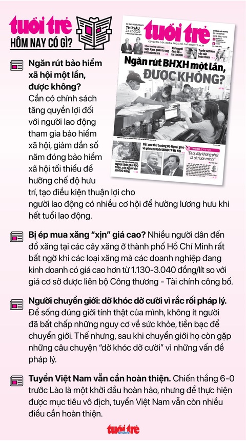Tin tức sáng 23-12: Một năm phạt 2,8 triệu người vi phạm giao thông; Sắp khai thác thử metro TP.HCM - Ảnh 4. Tin tức sáng 23-12: Một năm phạt 2,8 triệu người vi phạm giao thông; Sắp khai thác thử metro TP.HCM - Ảnh 4.