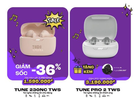 JBL giảm đến 36% cho một loạt loa, tai nghe kèm nhiều quà tặng hấp dẫn - Ảnh 3. JBL giảm đến 36% cho một loạt loa, tai nghe kèm nhiều quà tặng hấp dẫn - Ảnh 3.