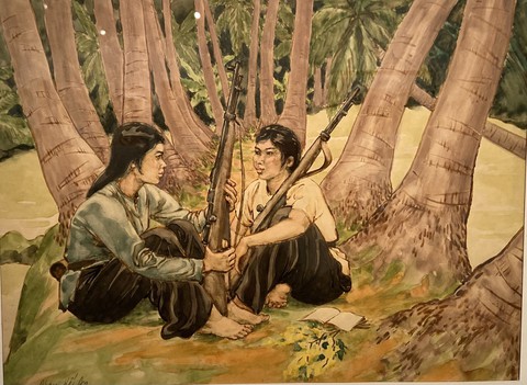 Rung cảm của người đương thời khi xem tranh về tình quân dân - Ảnh 3. Rung cảm của người đương thời khi xem tranh về tình quân dân - Ảnh 3.
