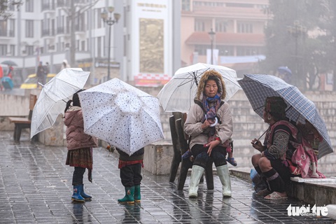 Trẻ em Sa Pa vẫn bị đẩy ra đường bán hàng trong mưa rét - Ảnh 5. Trẻ em Sa Pa vẫn bị đẩy ra đường bán hàng trong mưa rét - Ảnh 5.