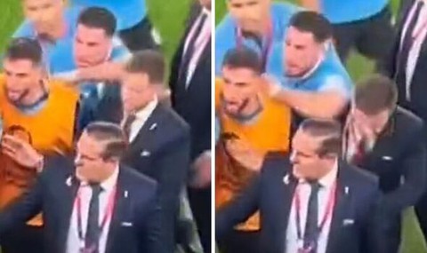 Giật chỏ quan chức FIFA và gọi trọng tài là lũ trộm cắp, hậu vệ Uruguay có thể bị cấm 15 trận - Ảnh 1. Giật chỏ quan chức FIFA và gọi trọng tài là lũ trộm cắp, hậu vệ Uruguay có thể bị cấm 15 trận - Ảnh 1.