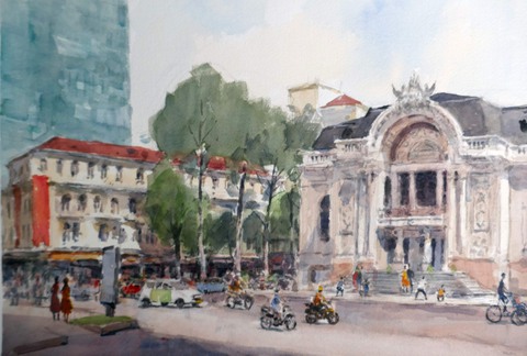 Lưu giữ vẻ đẹp các di sản của Sài Gòn qua góc nhìn ký họa đô thị - Ảnh 6. Lưu giữ vẻ đẹp các di sản của Sài Gòn qua góc nhìn ký họa đô thị - Ảnh 6.