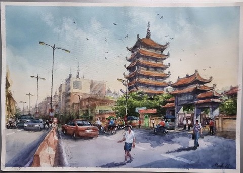 Lưu giữ vẻ đẹp các di sản của Sài Gòn qua góc nhìn ký họa đô thị - Ảnh 8. Lưu giữ vẻ đẹp các di sản của Sài Gòn qua góc nhìn ký họa đô thị - Ảnh 8.