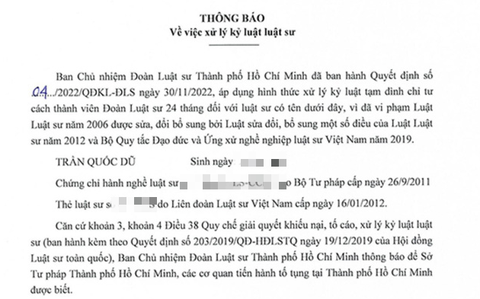 Kỷ luật luật sư bảo vệ bị hại vụ tịnh thất Bồng Lai rồi lại bào chữa cho bị cáo - Ảnh 1. Kỷ luật luật sư bảo vệ bị hại vụ tịnh thất Bồng Lai rồi lại bào chữa cho bị cáo - Ảnh 1.