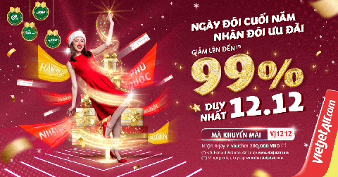 Đại tiệc quà đôi 12-12 từ Vietjet, ưu đãi lên đến 99% - Ảnh 1. Đại tiệc quà đôi 12-12 từ Vietjet, ưu đãi lên đến 99% - Ảnh 1.