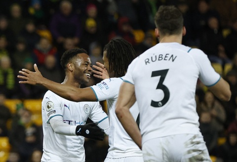 Sterling lập hat-trick, Man City thắng đậm Norwich - Ảnh 1. Sterling lập hat-trick, Man City thắng đậm Norwich - Ảnh 1.