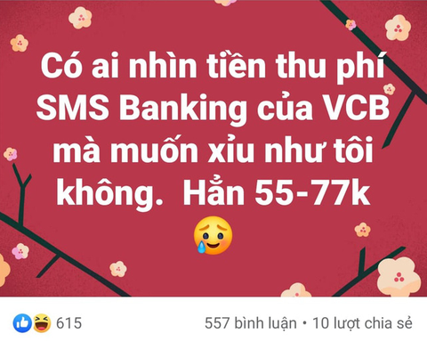 Phí tin nhắn ngân hàng tăng sốc 55.000-77.000 đồng/tháng, người dùng than bị cắt cổ - Ảnh 2. Phí tin nhắn ngân hàng tăng sốc 55.000-77.000 đồng/tháng, người dùng than bị cắt cổ - Ảnh 2.