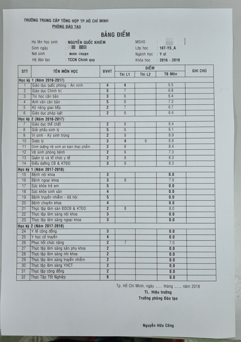 Bác sĩ dỏm Nguyễn Quốc Khiêm không phải sinh viên Trường CĐ Sài Gòn Gia Định - Ảnh 1. Bác sĩ dỏm Nguyễn Quốc Khiêm không phải sinh viên Trường CĐ Sài Gòn Gia Định - Ảnh 1.