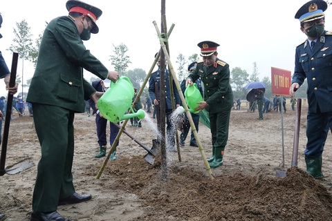 Phấn đấu trồng 3,3 triệu cây, gần 2.500 ha rừng trong toàn quân - Ảnh 2. Phấn đấu trồng 3,3 triệu cây, gần 2.500 ha rừng trong toàn quân - Ảnh 2.