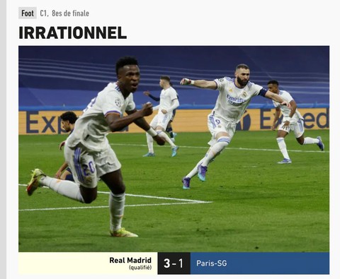Tờ LEquipe sau khi PSG bị loại: Phi lý - Ảnh 1. Tờ LEquipe sau khi PSG bị loại: Phi lý - Ảnh 1.