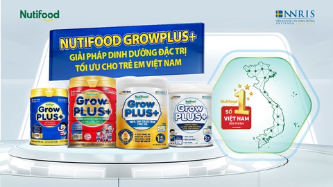 Nutifood GrowPLUS+ liên tiếp giữ vững vị thế ‘Sữa trẻ em số 1 Việt Nam’ - Ảnh 1. Nutifood GrowPLUS+ liên tiếp giữ vững vị thế ‘Sữa trẻ em số 1 Việt Nam’ - Ảnh 1.
