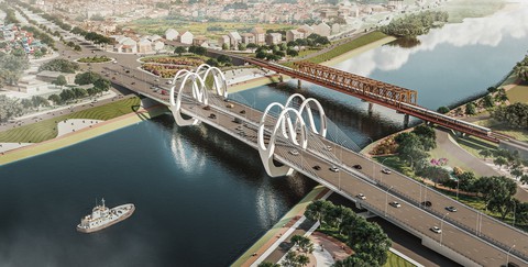 Tách riêng đường bộ, đường sắt theo phương án kiến trúc của dự án cầu Đuống mới - Ảnh 1. Tách riêng đường bộ, đường sắt theo phương án kiến trúc của dự án cầu Đuống mới - Ảnh 1.