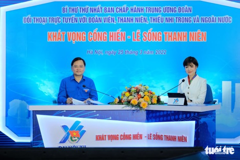 Bí thư thứ nhất Trung ương Đoàn đối thoại trực tuyến với chủ đề Khát vọng cống hiến - Ảnh 1. Bí thư thứ nhất Trung ương Đoàn đối thoại trực tuyến với chủ đề Khát vọng cống hiến - Ảnh 1.