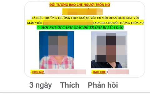 Giáo viên vay nợ chưa trả hết, hiệu trưởng bị bêu xấu trên mạng - Ảnh 1. Giáo viên vay nợ chưa trả hết, hiệu trưởng bị bêu xấu trên mạng - Ảnh 1.