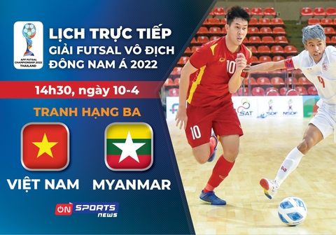 Lịch trực tiếp futsal Việt Nam - Myanmar: Tranh vé dự giải châu Á - Ảnh 1. Lịch trực tiếp futsal Việt Nam - Myanmar: Tranh vé dự giải châu Á - Ảnh 1.