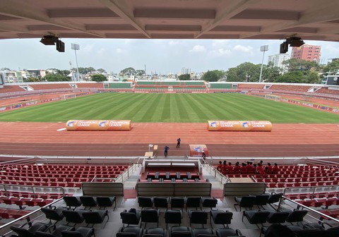 Trước AFC Champions League 2022: 4 đội bóng chỉ được đi dạo trên mặt sân Thống Nhất để cảm nhận - Ảnh 2. Trước AFC Champions League 2022: 4 đội bóng chỉ được đi dạo trên mặt sân Thống Nhất để cảm nhận - Ảnh 2.