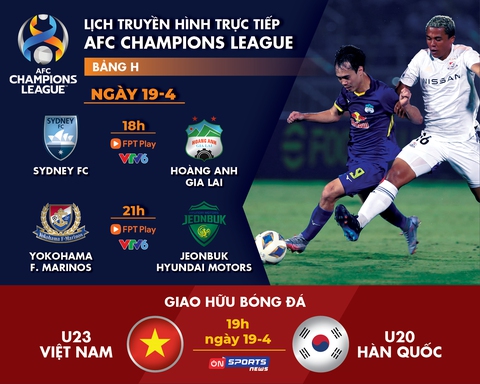 Lịch trực tiếp Sydney - HAGL, U23 Việt Nam - U20 Hàn Quốc - Ảnh 1. Lịch trực tiếp Sydney - HAGL, U23 Việt Nam - U20 Hàn Quốc - Ảnh 1.