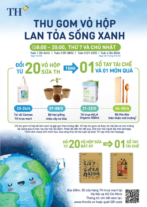 Tập đoàn TH: Thu gom vỏ hộp sữa, lan tỏa lối sống xanh - Ảnh 2. Tập đoàn TH: Thu gom vỏ hộp sữa, lan tỏa lối sống xanh - Ảnh 2.