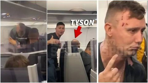 Bị khiêu khích, Mike Tyson đấm rách trán đối thủ đi cùng chuyến bay - Ảnh 1. Bị khiêu khích, Mike Tyson đấm rách trán đối thủ đi cùng chuyến bay - Ảnh 1.