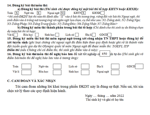 Lưu ý gì khi đăng ký thi tốt nghiệp THPT 2022? - Ảnh 3. Lưu ý gì khi đăng ký thi tốt nghiệp THPT 2022? - Ảnh 3.