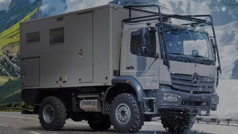 Nhà di động từ xe tải Mercedes: Bên ngoài như xe quân sự, bên trong như khách sạn - Ảnh 2. Nhà di động từ xe tải Mercedes: Bên ngoài như xe quân sự, bên trong như khách sạn - Ảnh 2.