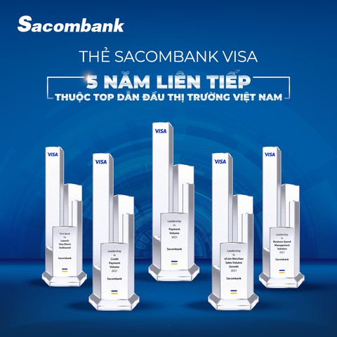 Thẻ Sacombank Visa 5 năm liên tiếp thuộc top dẫn đầu thị trường Việt Nam - Ảnh 1. Thẻ Sacombank Visa 5 năm liên tiếp thuộc top dẫn đầu thị trường Việt Nam - Ảnh 1.