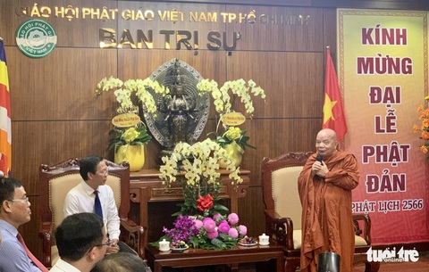 Ông Phan Văn Mãi chúc mừng Đại lễ Phật đản các cơ sở Phật giáo tại TP.HCM - Ảnh 2. Ông Phan Văn Mãi chúc mừng Đại lễ Phật đản các cơ sở Phật giáo tại TP.HCM - Ảnh 2.