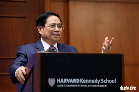Thủ tướng Phạm Minh Chính phát biểu tại Đại học Harvard - Ảnh 1. Thủ tướng Phạm Minh Chính phát biểu tại Đại học Harvard - Ảnh 1.