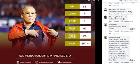 Cổ động viên Đông Nam Á: HLV Park Hang Seo thật tuyệt vời và đáng ngưỡng mộ - Ảnh 1. Cổ động viên Đông Nam Á: HLV Park Hang Seo thật tuyệt vời và đáng ngưỡng mộ - Ảnh 1.