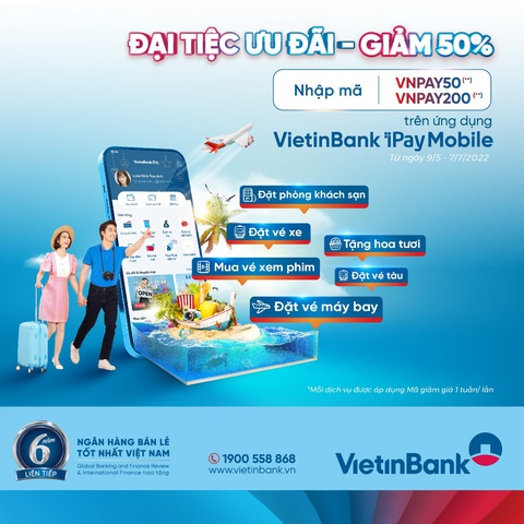 Đặt vé máy bay - khách sạn trên VietinBank iPay Mobile được giảm 50% - Ảnh 2. Đặt vé máy bay - khách sạn trên VietinBank iPay Mobile được giảm 50% - Ảnh 2.