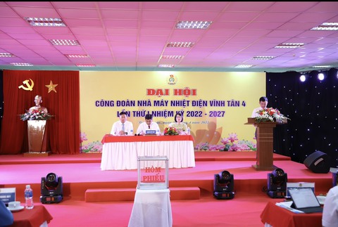 Đại hội công đoàn Nhà máy Nhiệt điện Vĩnh Tân 4 lần thứ I, nhiệm kỳ 2022 – 2027 - Ảnh 1. Đại hội công đoàn Nhà máy Nhiệt điện Vĩnh Tân 4 lần thứ I, nhiệm kỳ 2022 – 2027 - Ảnh 1.