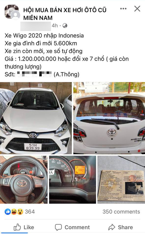 Đeo biển phát tài, tam hoa, Toyota Wigo được chào giá 1,2 tỉ đồng, ăn chênh hàng trăm triệu - Ảnh 1. Đeo biển phát tài, tam hoa, Toyota Wigo được chào giá 1,2 tỉ đồng, ăn chênh hàng trăm triệu - Ảnh 1.