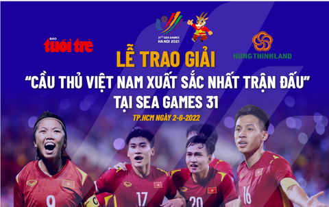 Ngày mai 2-6, trao giải cuộc thi dự đoán Cầu thủ Việt Nam xuất sắc nhất trận tại SEA Games 31 - Ảnh 1. Ngày mai 2-6, trao giải cuộc thi dự đoán Cầu thủ Việt Nam xuất sắc nhất trận tại SEA Games 31 - Ảnh 1.