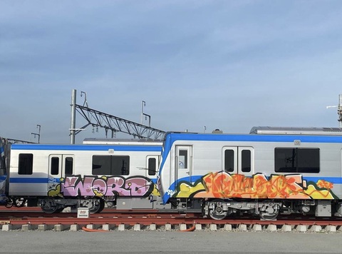 Người vẽ bậy lên tàu metro có thể bị xử lý hình sự - Ảnh 1. Người vẽ bậy lên tàu metro có thể bị xử lý hình sự - Ảnh 1.