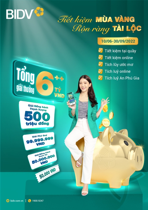 Cơ hội trúng thưởng 500 triệu đồng khi gửi tiết kiệm tại BIDV - Ảnh 1. Cơ hội trúng thưởng 500 triệu đồng khi gửi tiết kiệm tại BIDV - Ảnh 1.