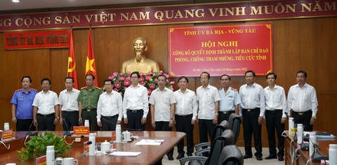 Thành lập Ban chỉ đạo phòng, chống tham nhũng, tiêu cực tỉnh Bà Rịa - Vũng Tàu - Ảnh 1. Thành lập Ban chỉ đạo phòng, chống tham nhũng, tiêu cực tỉnh Bà Rịa - Vũng Tàu - Ảnh 1.