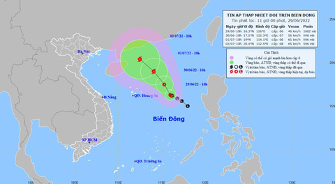 Áp thấp nhiệt đới di chuyển theo hướng Tây Bắc, có xu hướng mạnh thêm - Ảnh 1. Áp thấp nhiệt đới di chuyển theo hướng Tây Bắc, có xu hướng mạnh thêm - Ảnh 1.