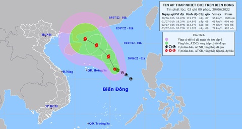 Thời tiết hôm nay 30-6: Áp thấp nhiệt đới mạnh lên thành bão, dự báo liên tục đổi hướng - Ảnh 1. Thời tiết hôm nay 30-6: Áp thấp nhiệt đới mạnh lên thành bão, dự báo liên tục đổi hướng - Ảnh 1.