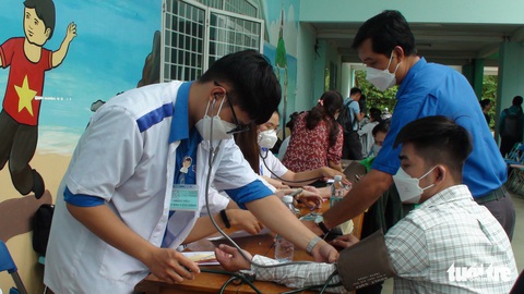 Hội Thầy thuốc trẻ Việt Nam khám, tư vấn hậu COVID-19 cho 500 công nhân An Giang - Ảnh 1. Hội Thầy thuốc trẻ Việt Nam khám, tư vấn hậu COVID-19 cho 500 công nhân An Giang - Ảnh 1.