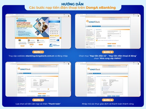 Cơ hội nhận 3 triệu đồng khi nạp tiền điện thoại trên DongA eBanking - Ảnh 3. Cơ hội nhận 3 triệu đồng khi nạp tiền điện thoại trên DongA eBanking - Ảnh 3.