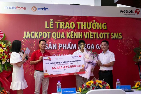 Thuê bao Mobifone đến từ Bình Định trúng Jackpot hơn 66,8 tỷ đồng qua Vietlott SMS - Ảnh 1. Thuê bao Mobifone đến từ Bình Định trúng Jackpot hơn 66,8 tỷ đồng qua Vietlott SMS - Ảnh 1.