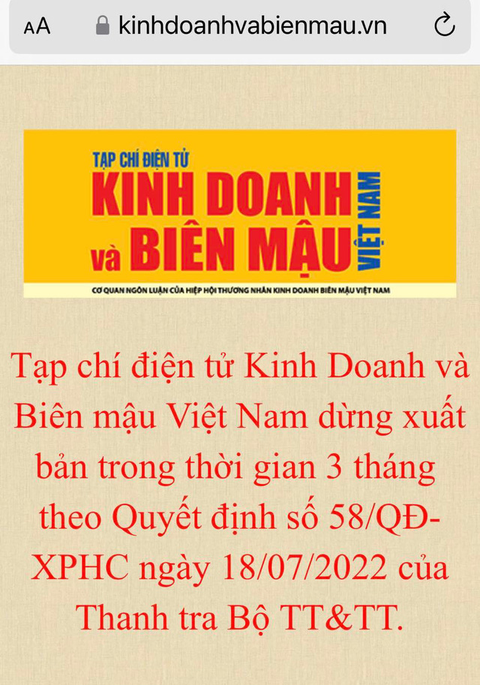 Đình bản 3 tháng tạp chí Kinh Doanh Và Biên Mậu - Ảnh 1. Đình bản 3 tháng tạp chí Kinh Doanh Và Biên Mậu - Ảnh 1.